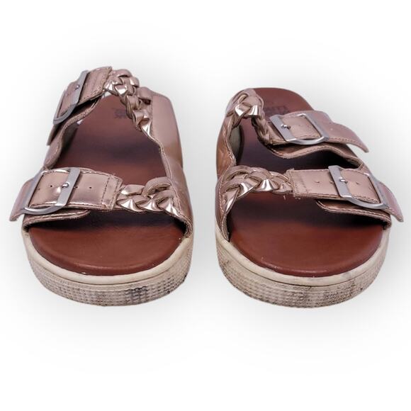 Muk Luks Metallic Buckle Sandals Jaycee Slip-On Size 10 Resort Vacation Boho - Picture 2 of 7